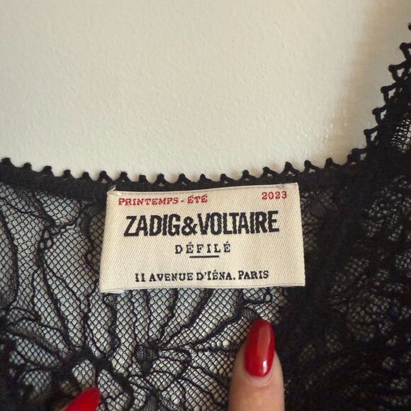 ZADIG & VOLTAIRE Ryzig Sheer-lace Slip Dress In Black - Picture 3 of 6